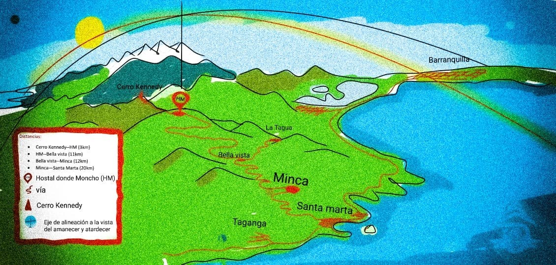 mapa caminata cerro kennedy minca colombia