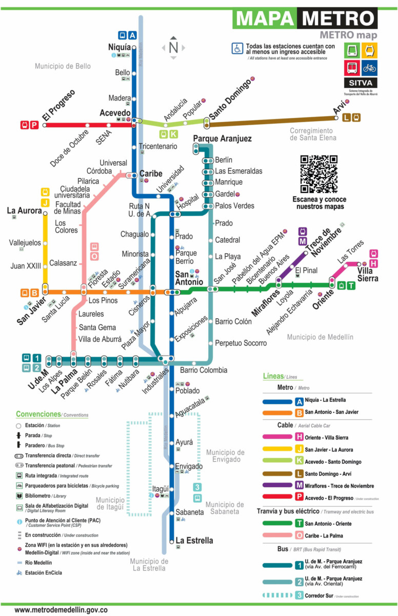carte du métro de Medellin