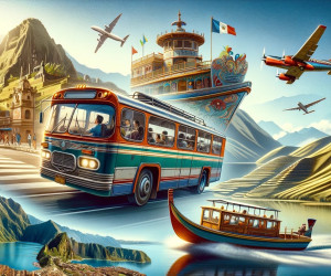 Vibrant, surreal transportation-themed illustration.