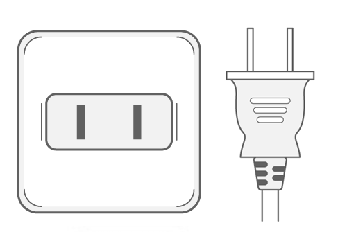 Electrical outlet and plug illustration.
