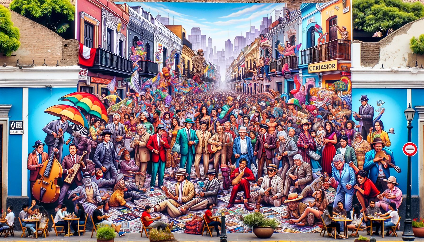 Vibrant street mural celebrating cultural diversity and community.