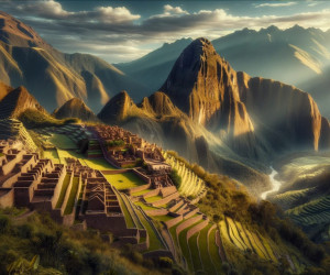 Majestic sunrise over Machu Picchu, Peru.