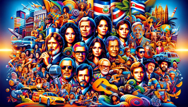 Colorful montage of various illustrated characters and pop culture.