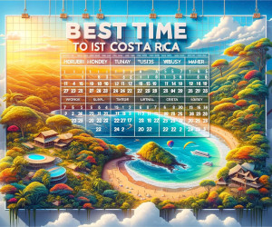 Illustration of ideal travel calendar for Costa Rica.