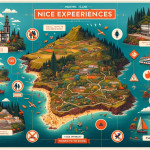 Illustrated map of Madeira Island with attractions and warnings.