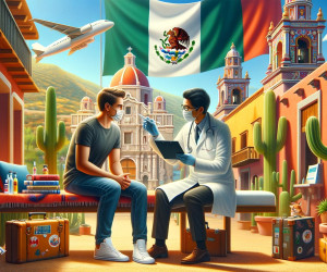 Illustration de la vaccination dans un décor mexicain coloré.