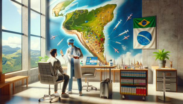 Réunion de planification de voyage dans un bureau avec une carte murale du monde.