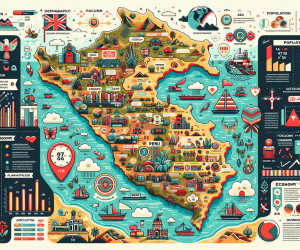 Colorful illustrated infographic with maps and data charts.