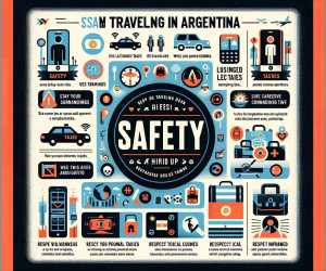 Infographic with travel safety tips for Argentina.