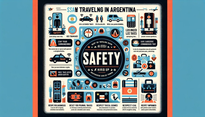 Infographie présentant des conseils de sécurité pour les voyageurs en Argentine.