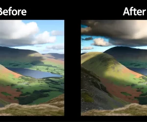 Comparaison de l'édition de paysages avant et après