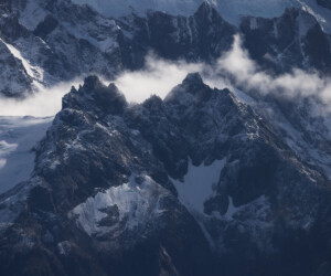 details on mountains with metalic look torres del paine chile